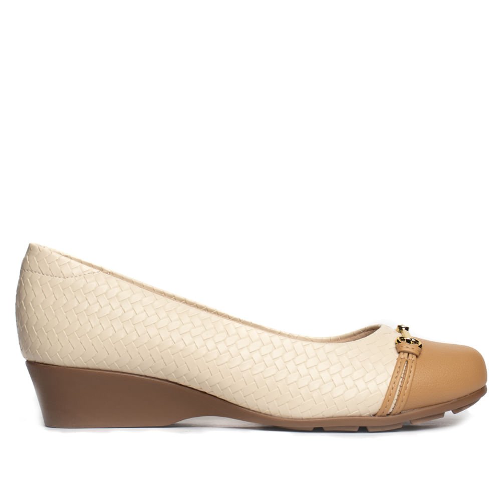 Sapato Feminino Modare Napa Tressê Creme