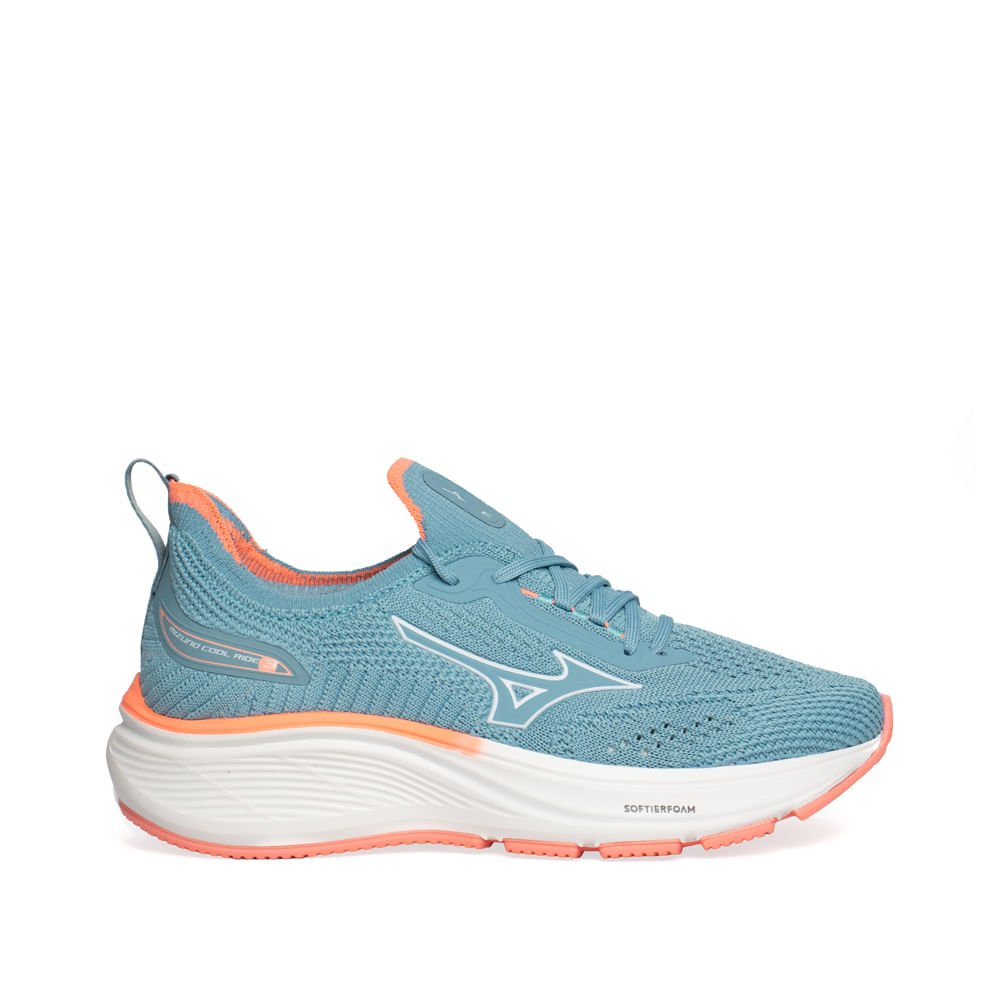 Tênis Infantil Mizuno Cool Ride 3 Junior Azul Claro/Rosa Claro