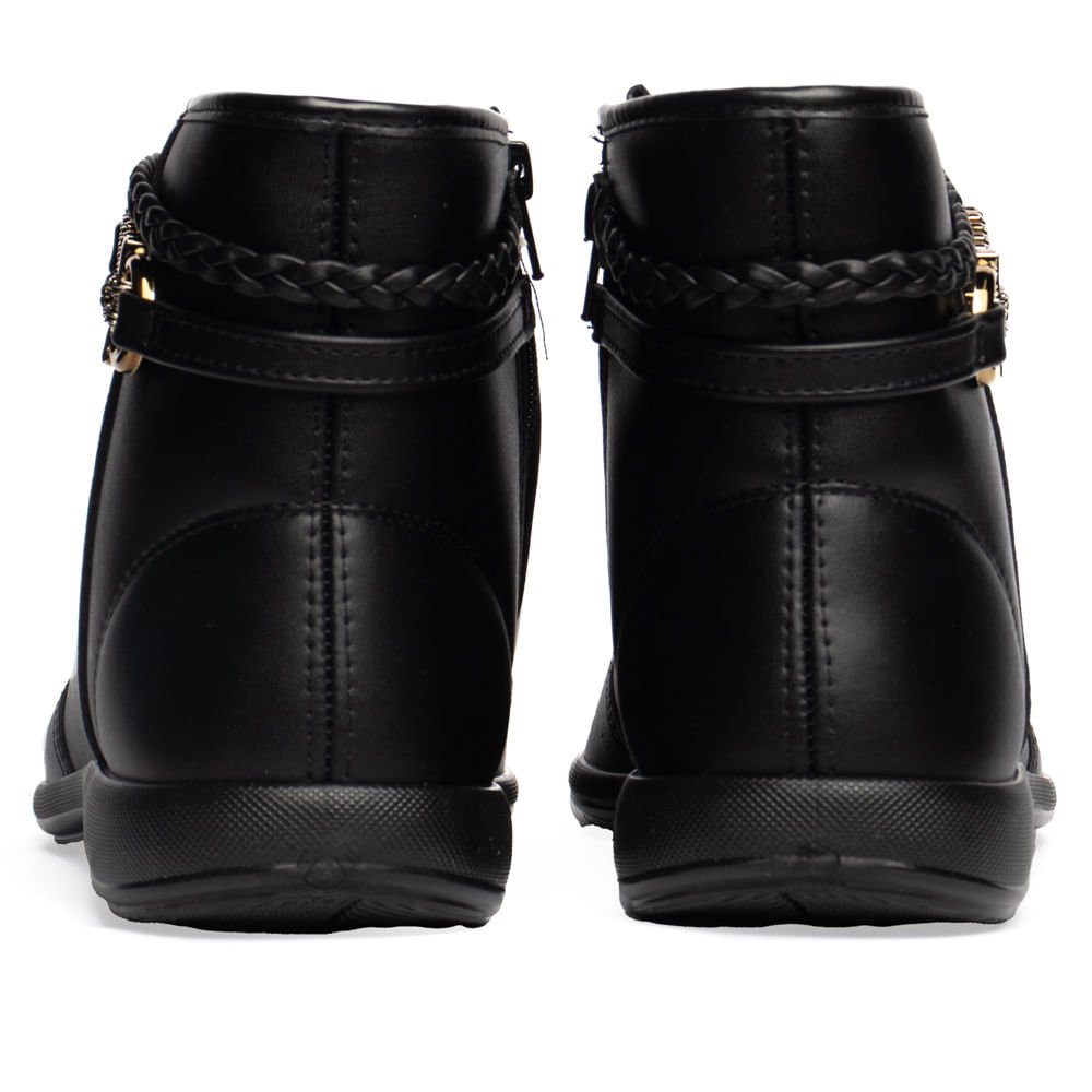Bota Feminina Moleca Cano Curto Napa Preto Preto 3