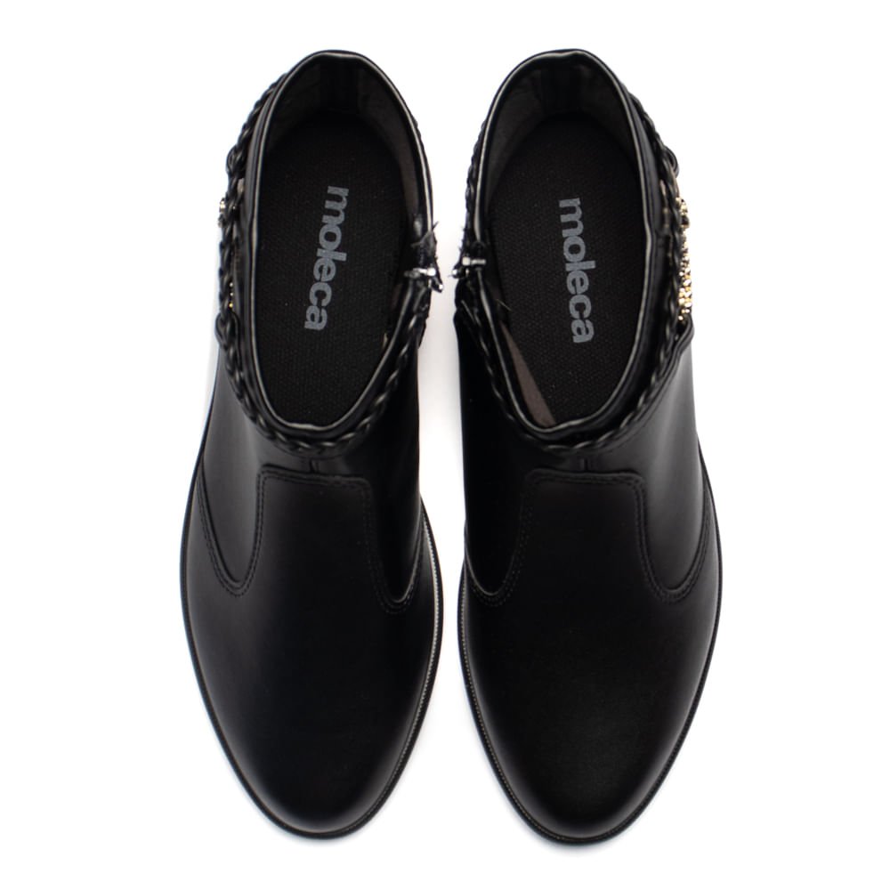 Bota Feminina Moleca Cano Curto Napa Preto Preto 4