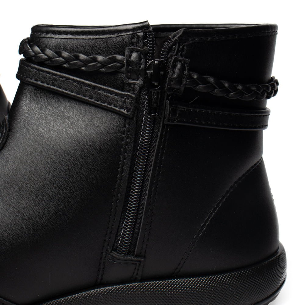Bota Feminina Moleca Cano Curto Napa Preto Preto 6