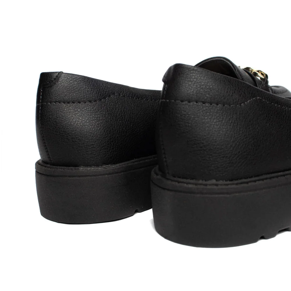 Mocassim Feminino Modare com Detalhe Dourado Preto Preto 5