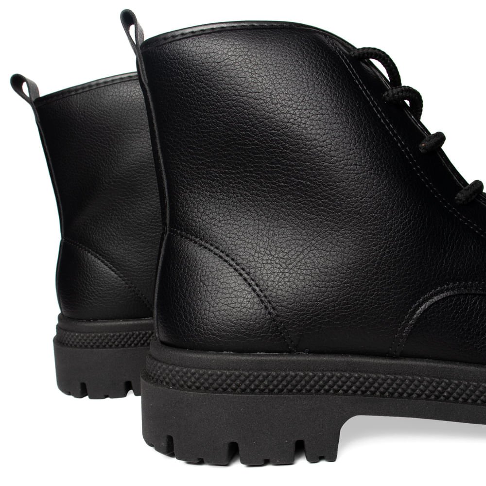 Coturno Feminino Moleca com Cadarço Preto Preto 5