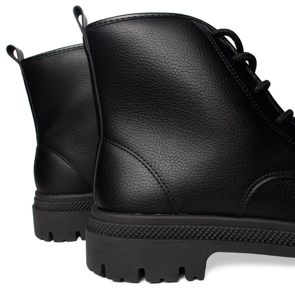 Coturno Feminino Moleca com Cadarço Preto Preto 5