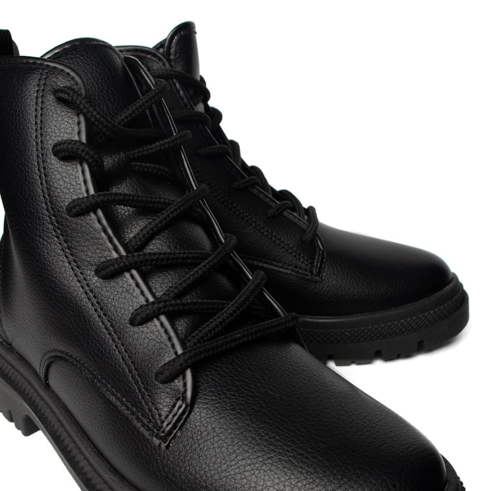 Coturno Feminino Moleca com Cadarço Preto Preto 6