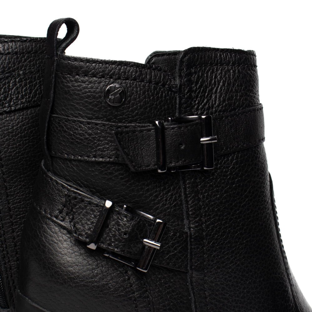 Bota Feminina Bottero de Couro Cano Curto Preto Preto 5