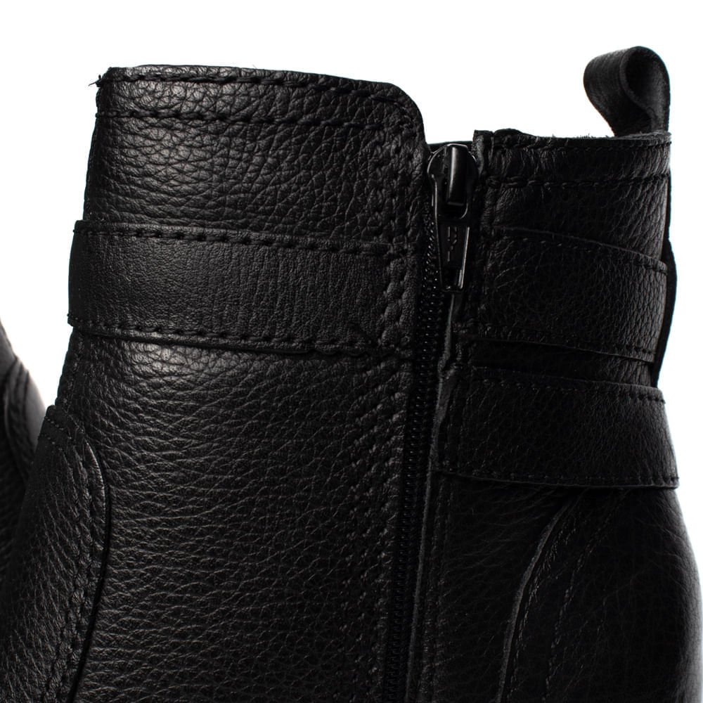 Bota Feminina Bottero de Couro Cano Curto Preto Preto 8