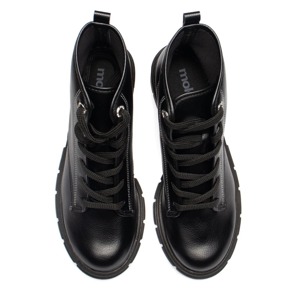 Coturno Feminina Moleca com Cadarço Preto Preto 4