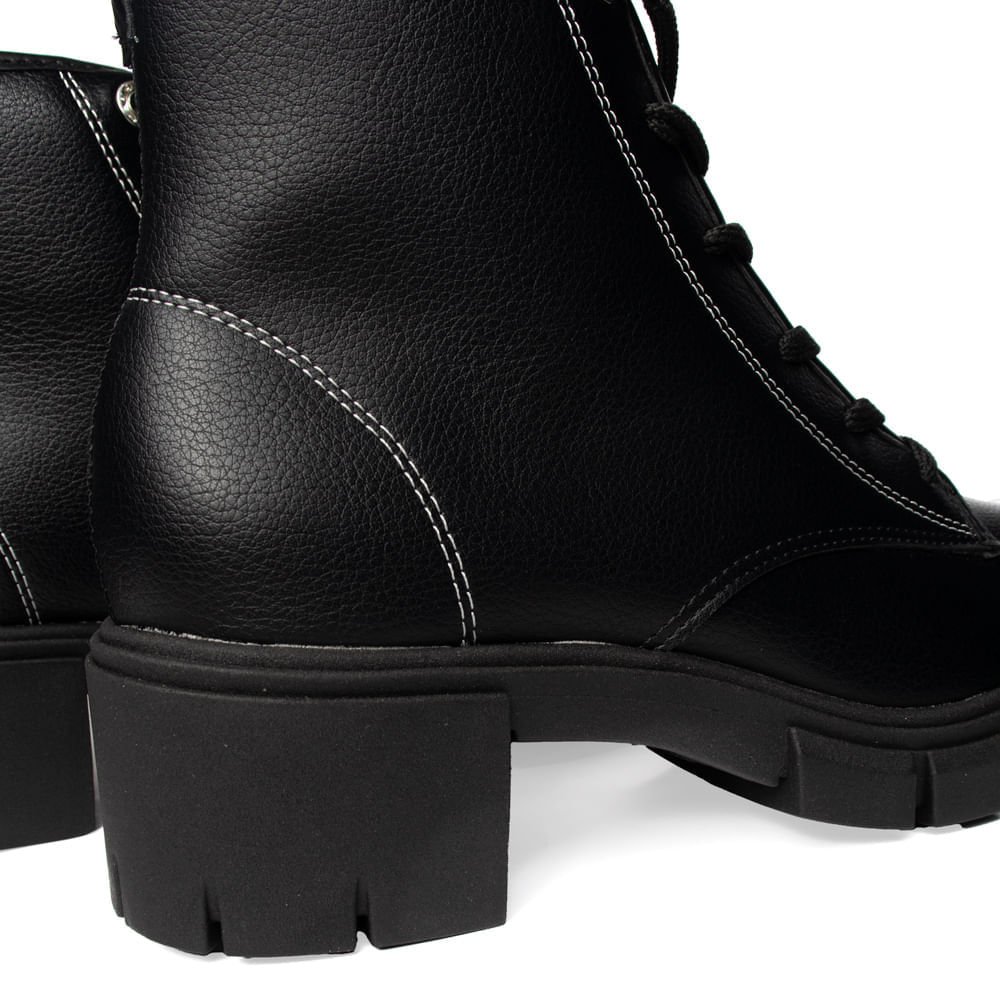 Coturno Feminina Moleca com Cadarço Preto Preto 5