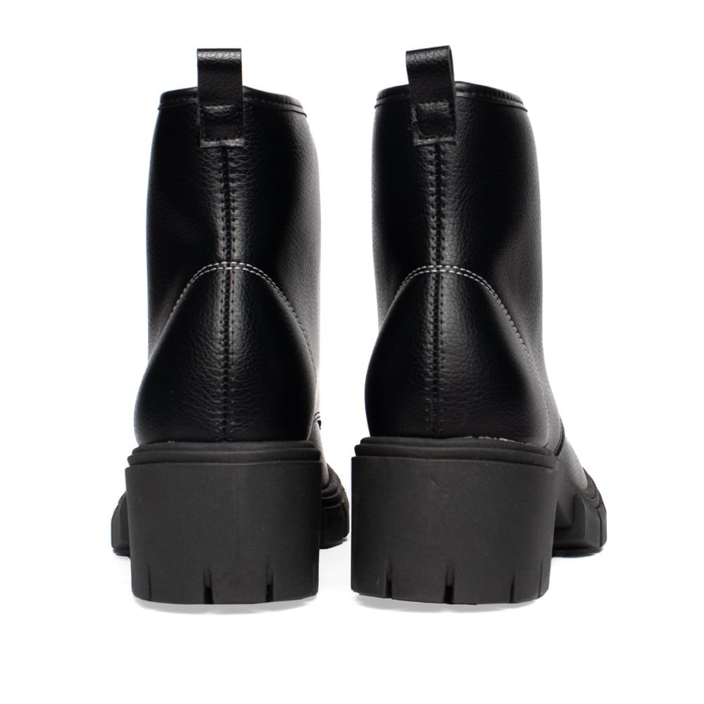 Coturno Feminina Moleca com Cadarço Preto Preto 3