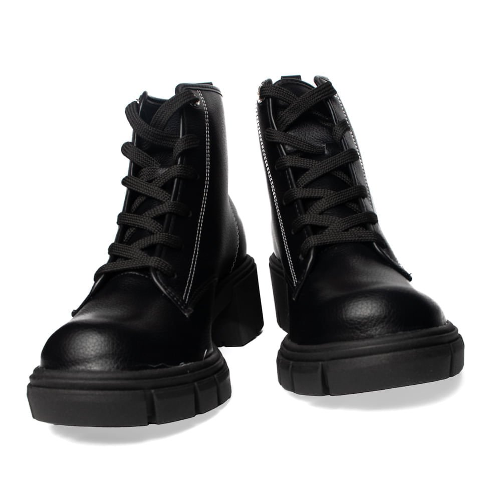 Coturno Feminina Moleca com Cadarço Preto Preto 7