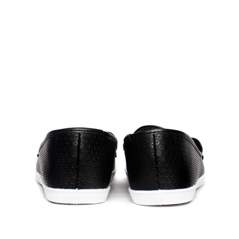 Sapatilha Feminina Moleca com Detalhe em Dourado Preto Preto 3