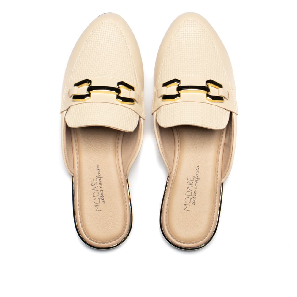Mule Feminino Modare Napa Tressê Textura Creme Bege 4