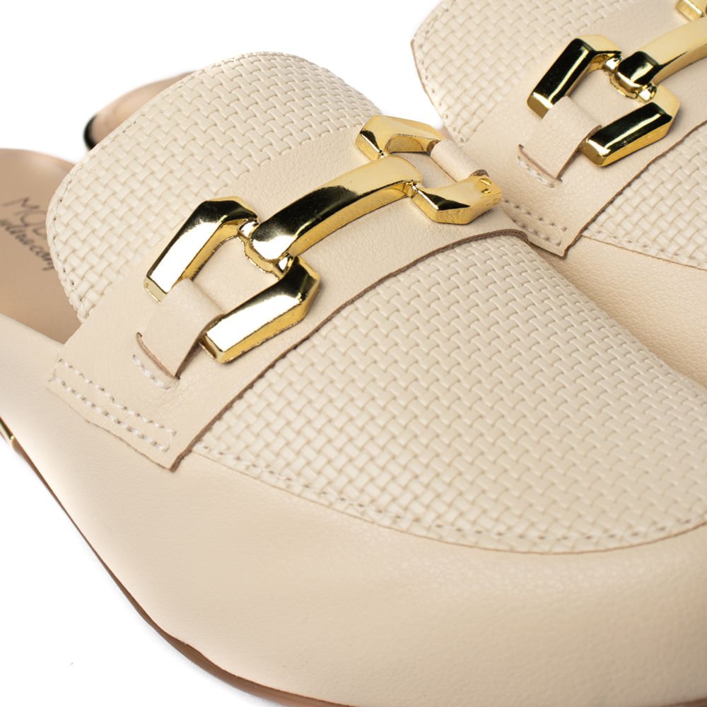 Mule Feminino Modare Napa Tressê Textura Creme Bege 5