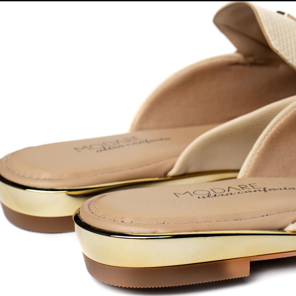 Mule Feminino Modare Napa Tressê Textura Creme Bege 6