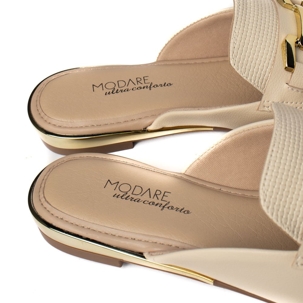 Mule Feminino Modare Napa Tressê Textura Creme Bege 7
