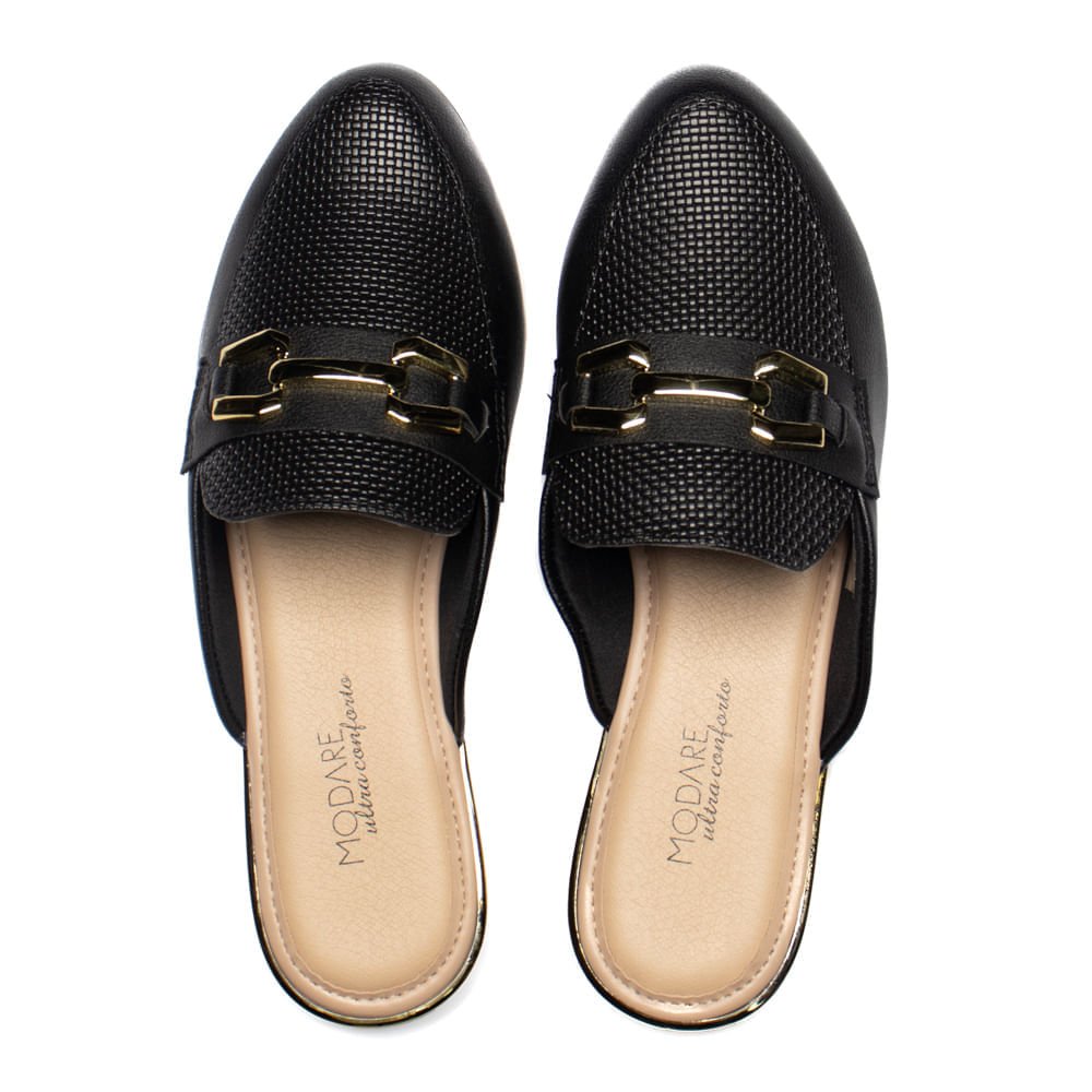 Mule Feminino Modare Napa Tressê e Textura Preto Preto 4