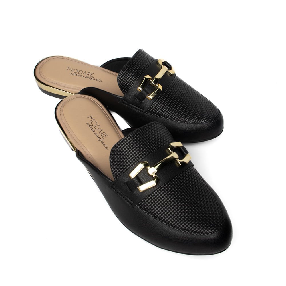 Mule Feminino Modare Napa Tressê e Textura Preto Preto 7
