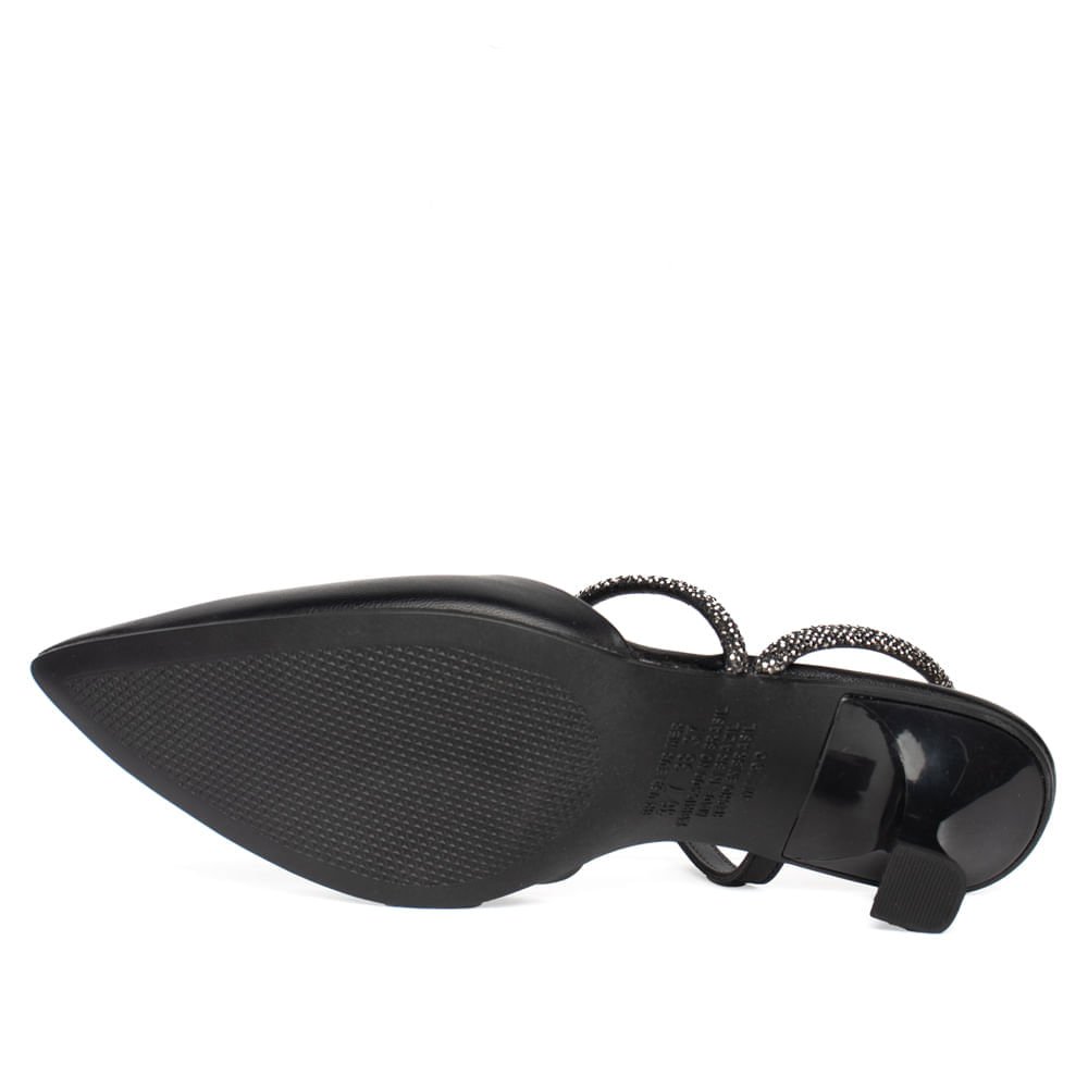 Sapato Mississipi  de Salto Baixo Bico Fino Preto Bege 2