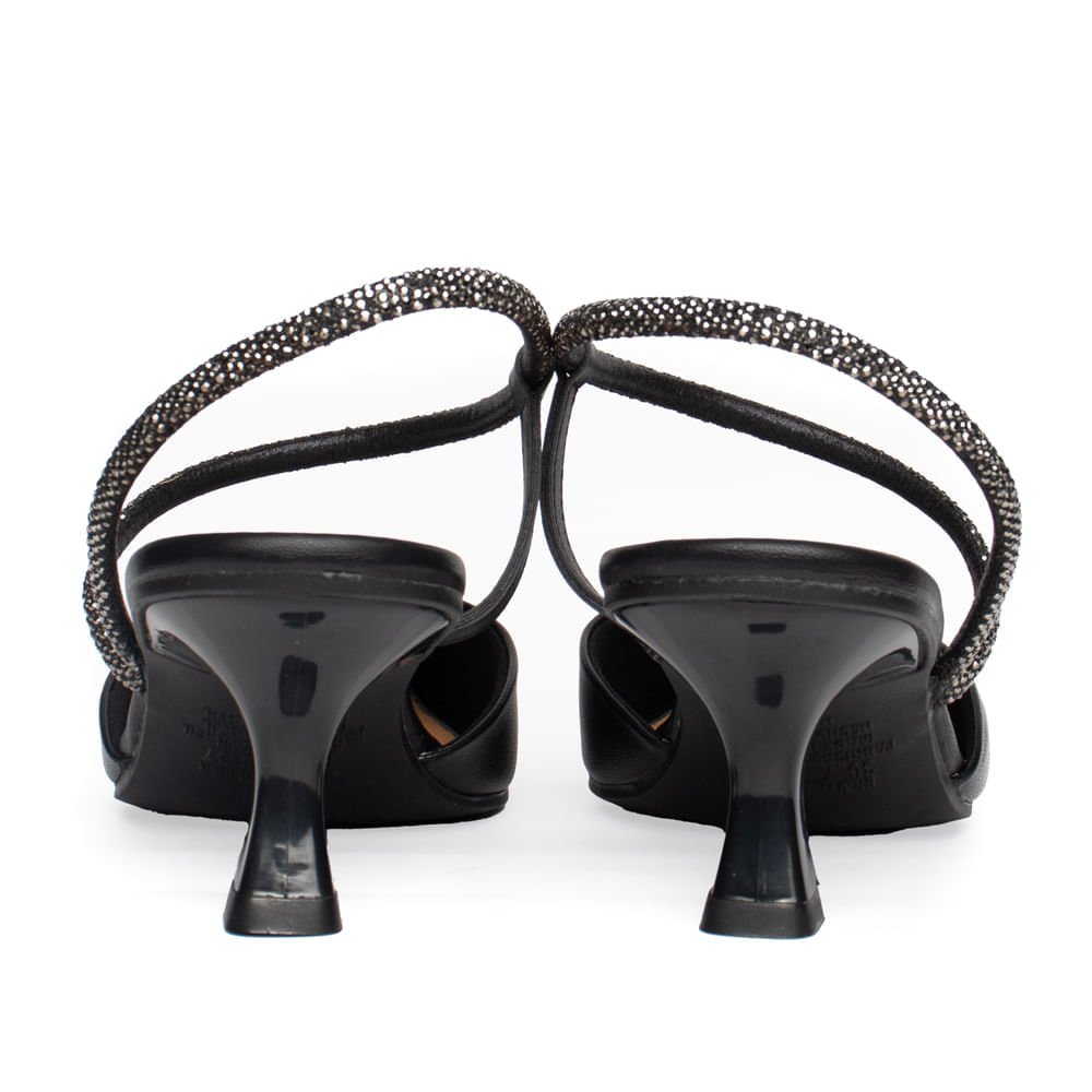 Sapato Mississipi  de Salto Baixo Bico Fino Preto Bege 3