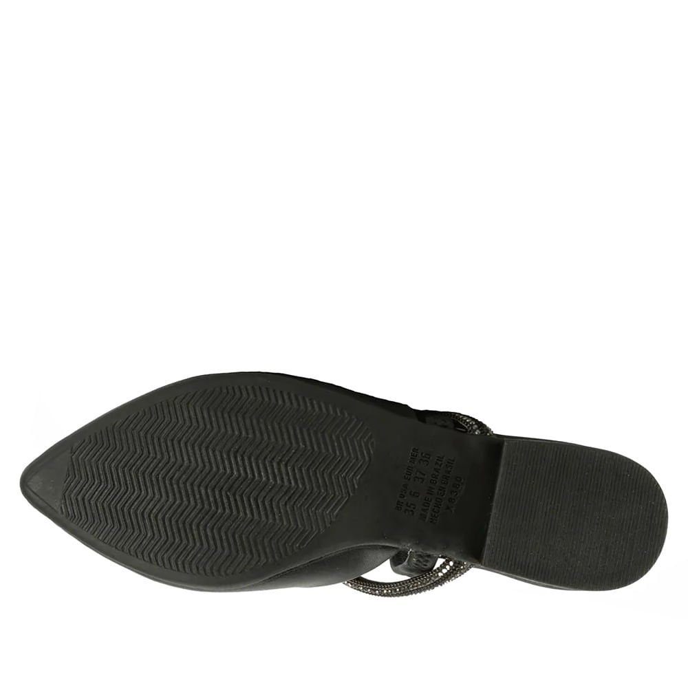 Sapato Mississipi Solado Baixo de Brilho Preto Preto 2