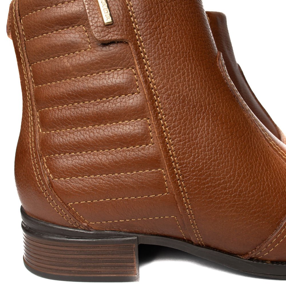Bota Feminina Pegada em Couro Terracota Marrom 5