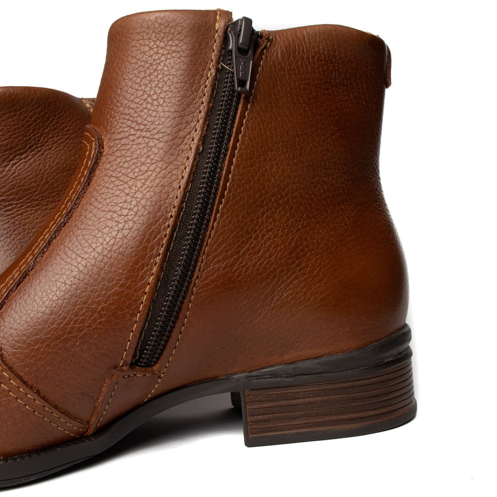 Bota Feminina Pegada em Couro Terracota Marrom 6