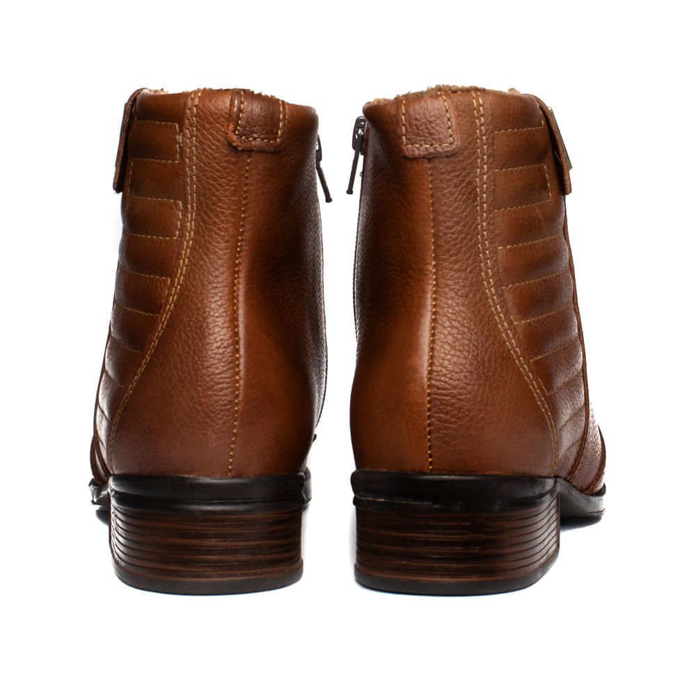 Bota Feminina Pegada em Couro Terracota Marrom 3