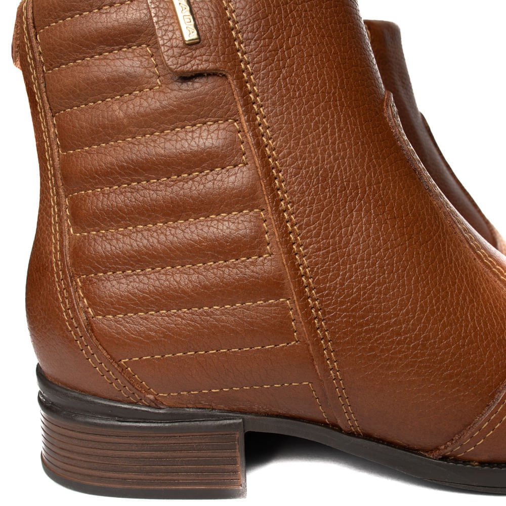 Bota Feminina Pegada em Couro Terracota Marrom 5