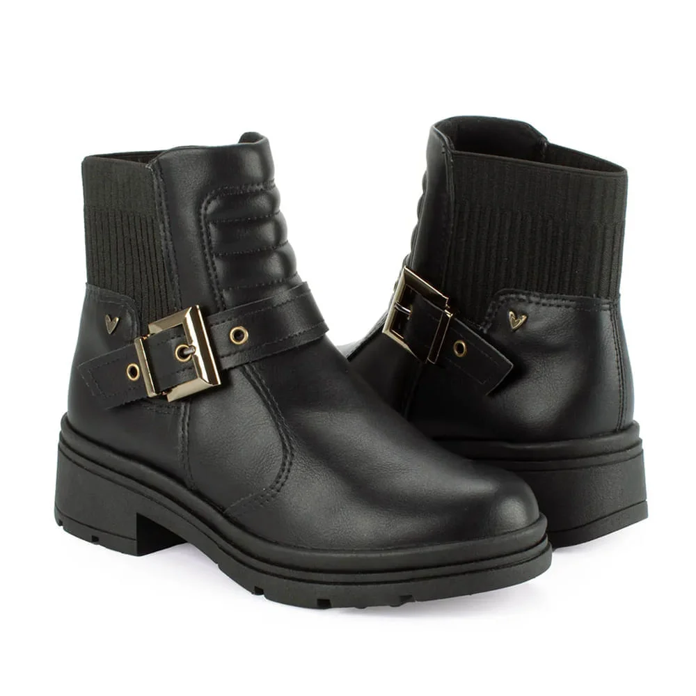 Bota Mississipi de Cano Curto com Fivela Preto Preto 4
