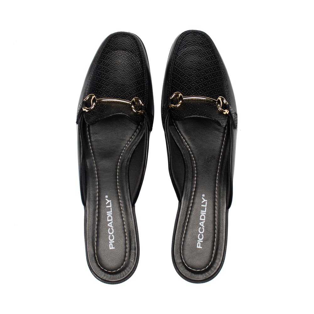 Mule Feminino Piccadilly Napa Turim Preto Preto 3