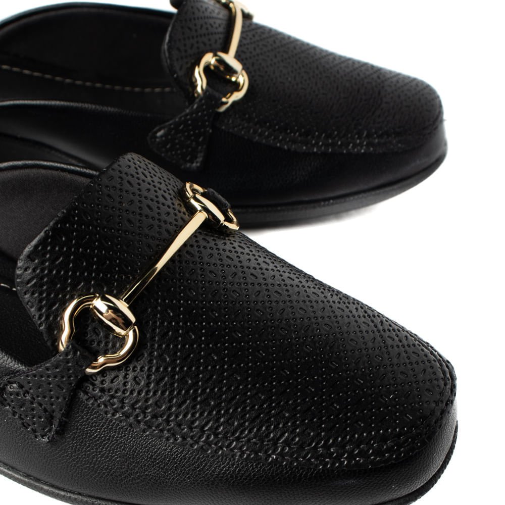 Mule Feminino Piccadilly Napa Turim Preto Preto 4