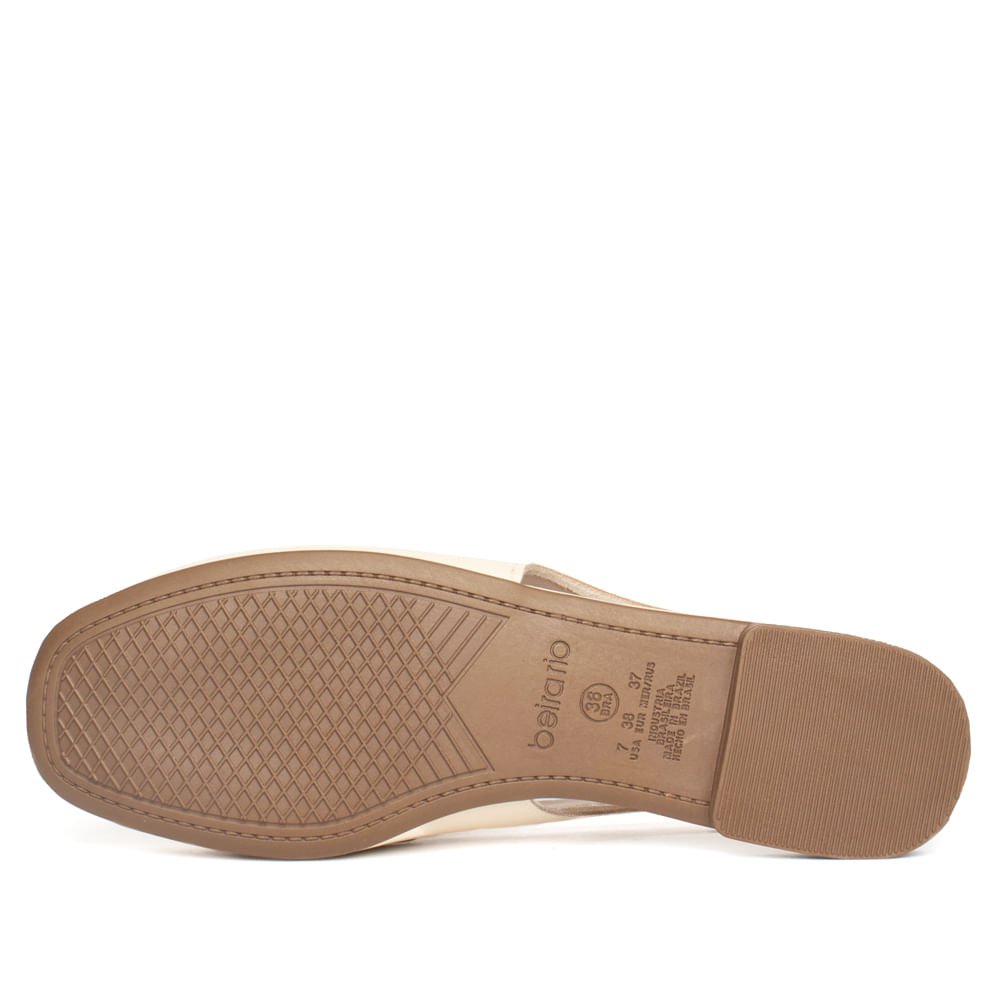 Mule Beira Rio Napa Turim com Adereço Dourado Bege Claro Bege Claro 2