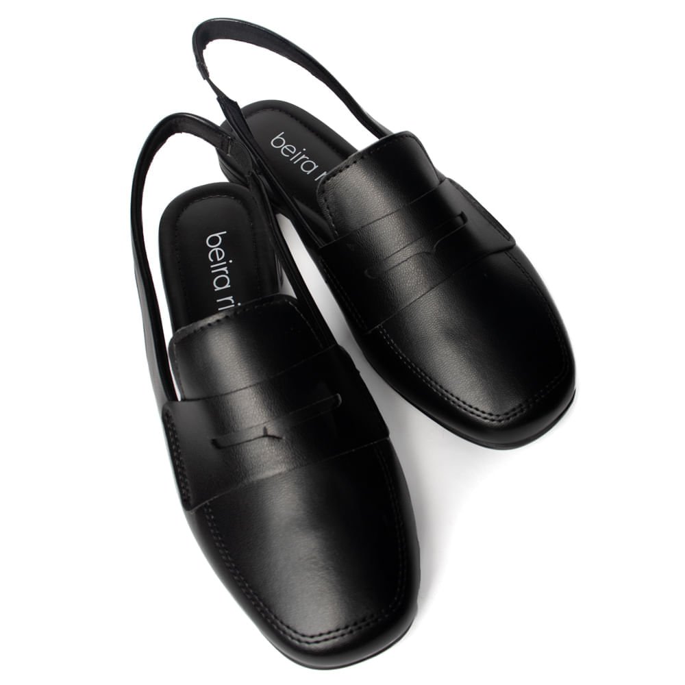 Mule Beira Rio Napa Turim Casual Preto Preto 7