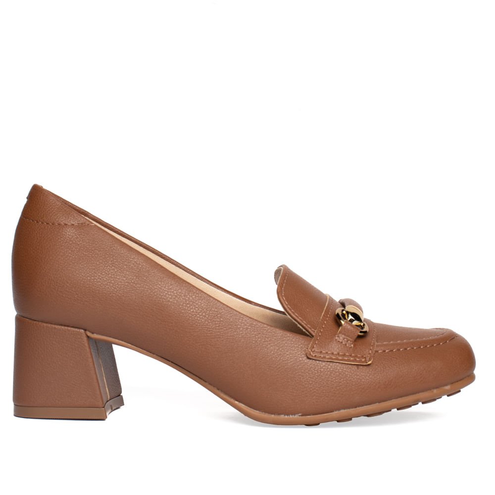 Sapato Feminino Modare Salto Bloco Baixo Marrom Marrom 1