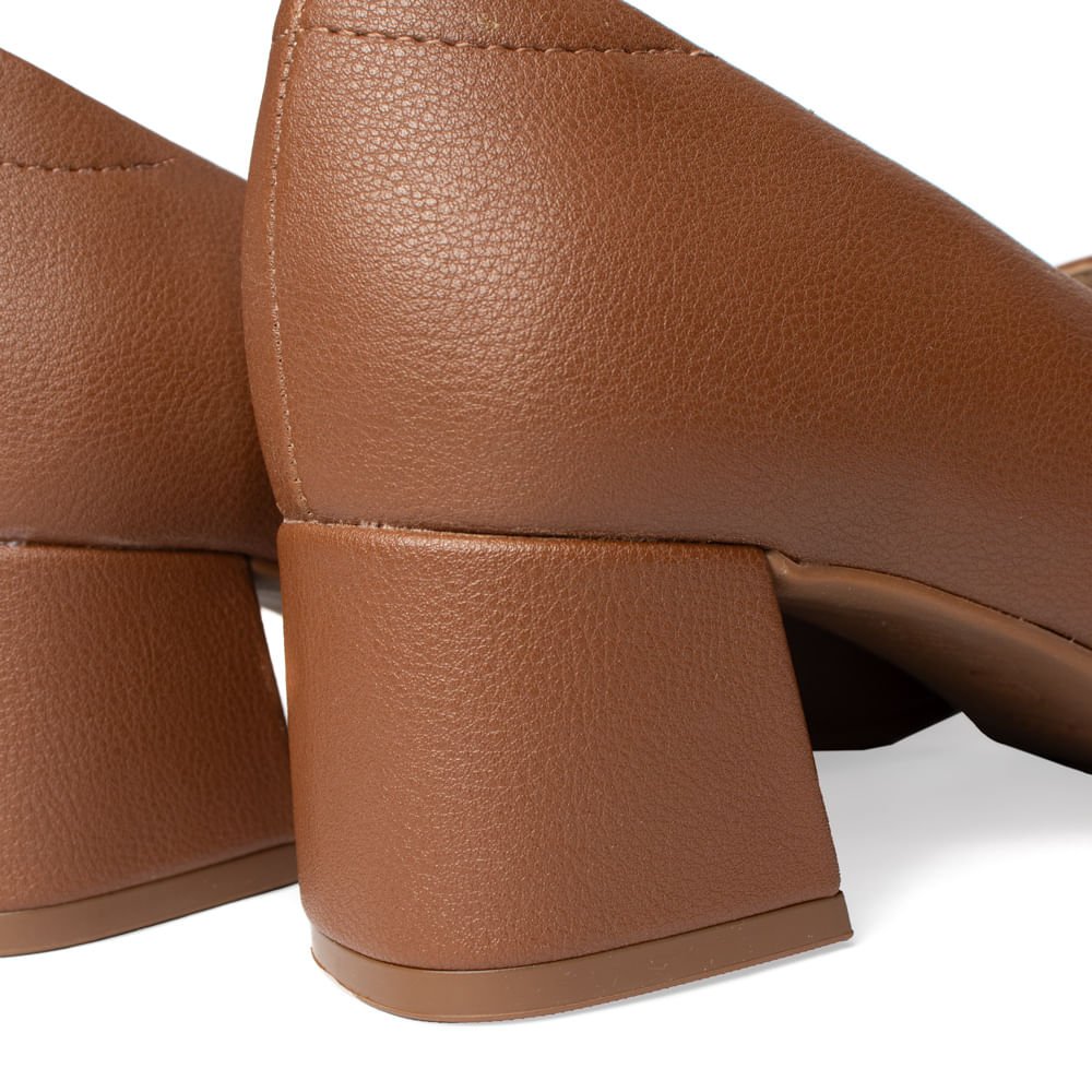 Sapato Feminino Modare Salto Bloco Baixo Marrom Marrom 5