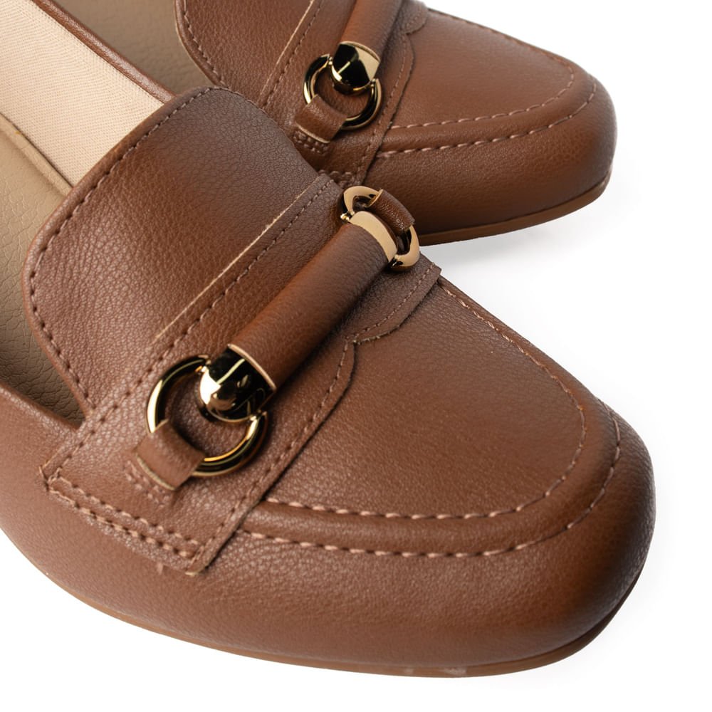 Sapato Feminino Modare Salto Bloco Baixo Marrom Marrom 6