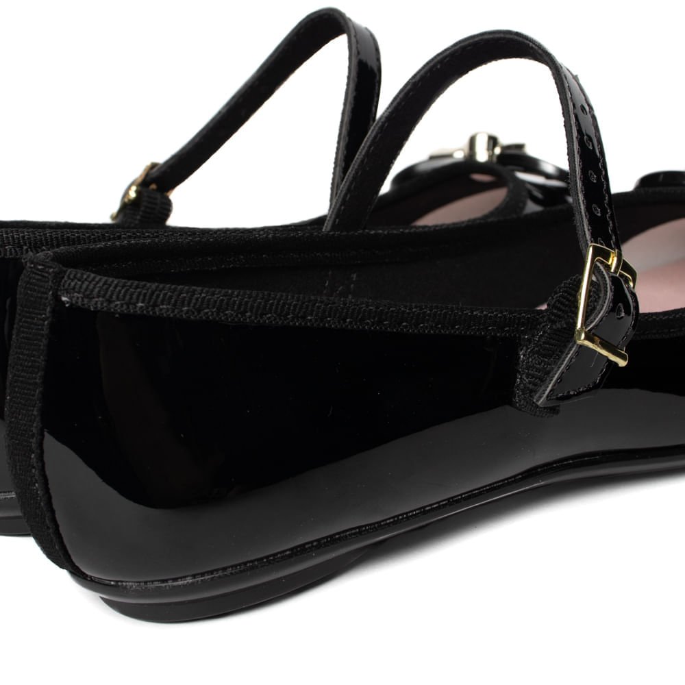 Sapato Infantil Molekinha em Verniz com Laço Preto Preto 5