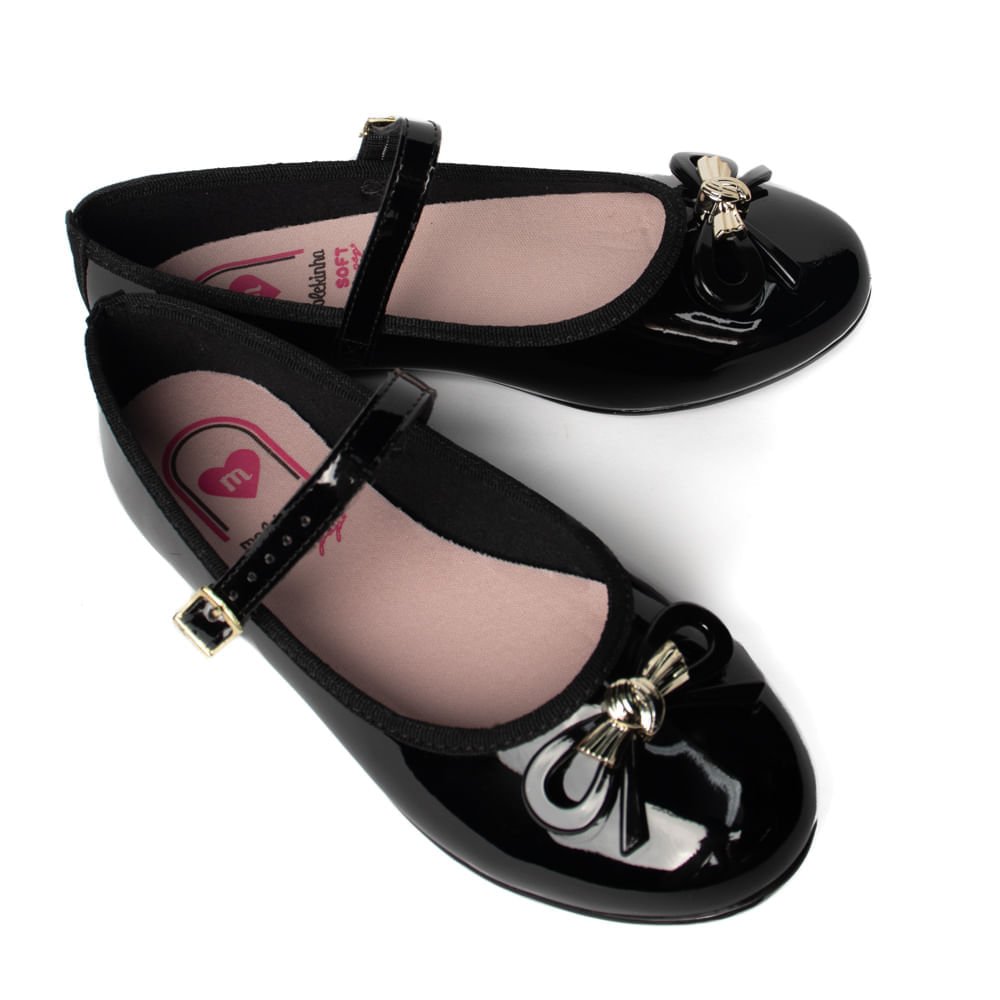 Sapato Infantil Molekinha em Verniz com Laço Preto Preto 7