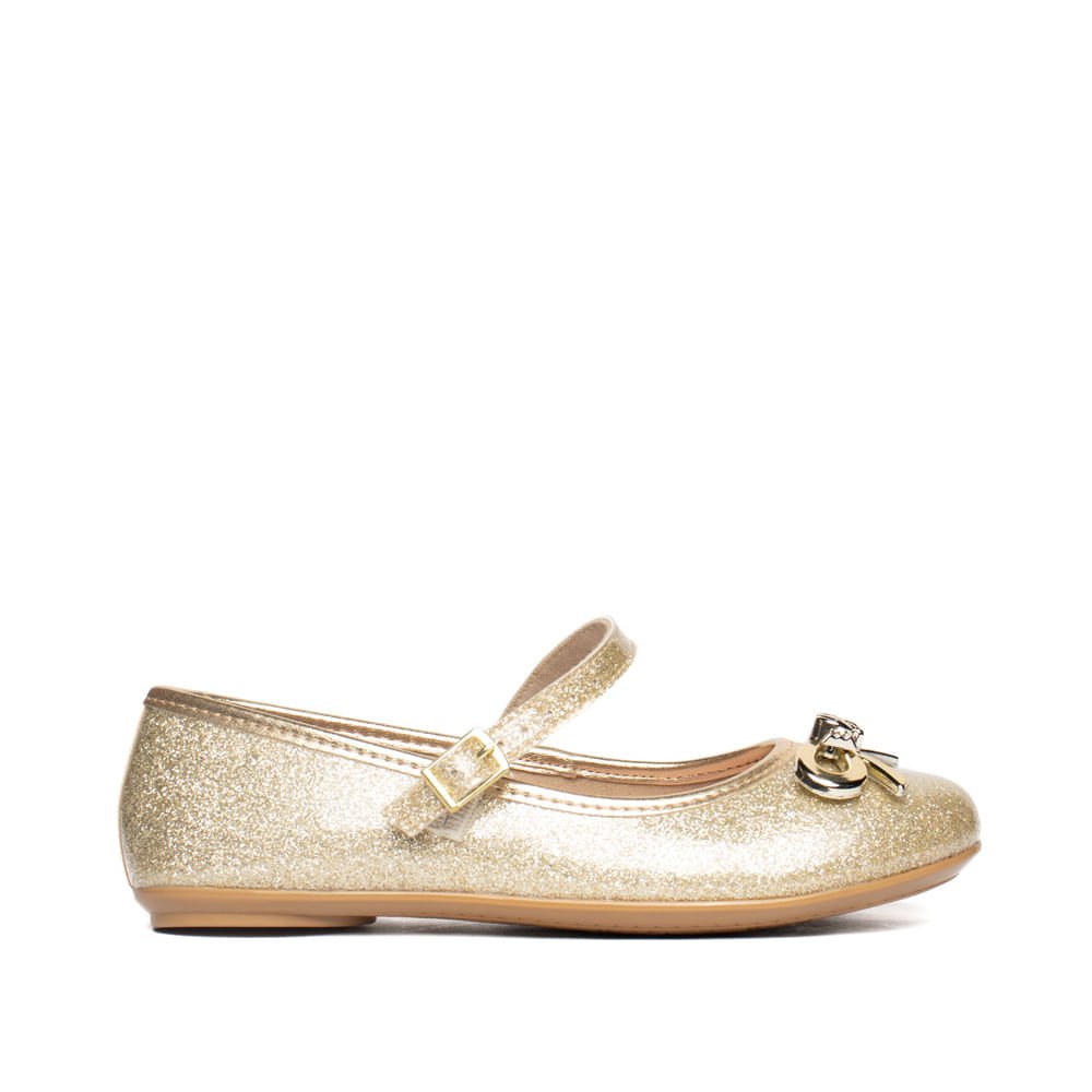 Sapatilha Infantil Molekinha Brilho Dourada