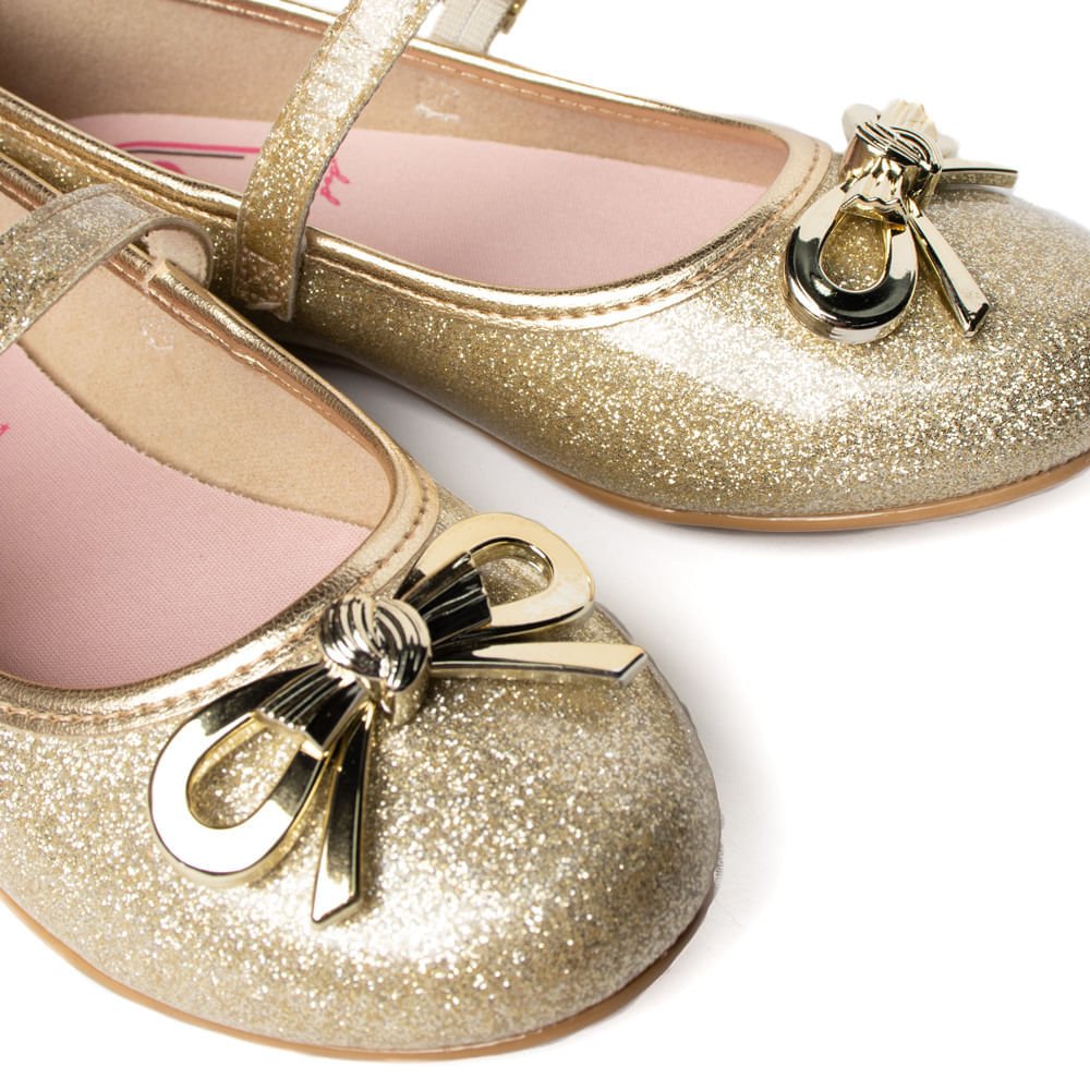 Sapatilha Infantil Molekinha Brilho Dourada Dourado 5