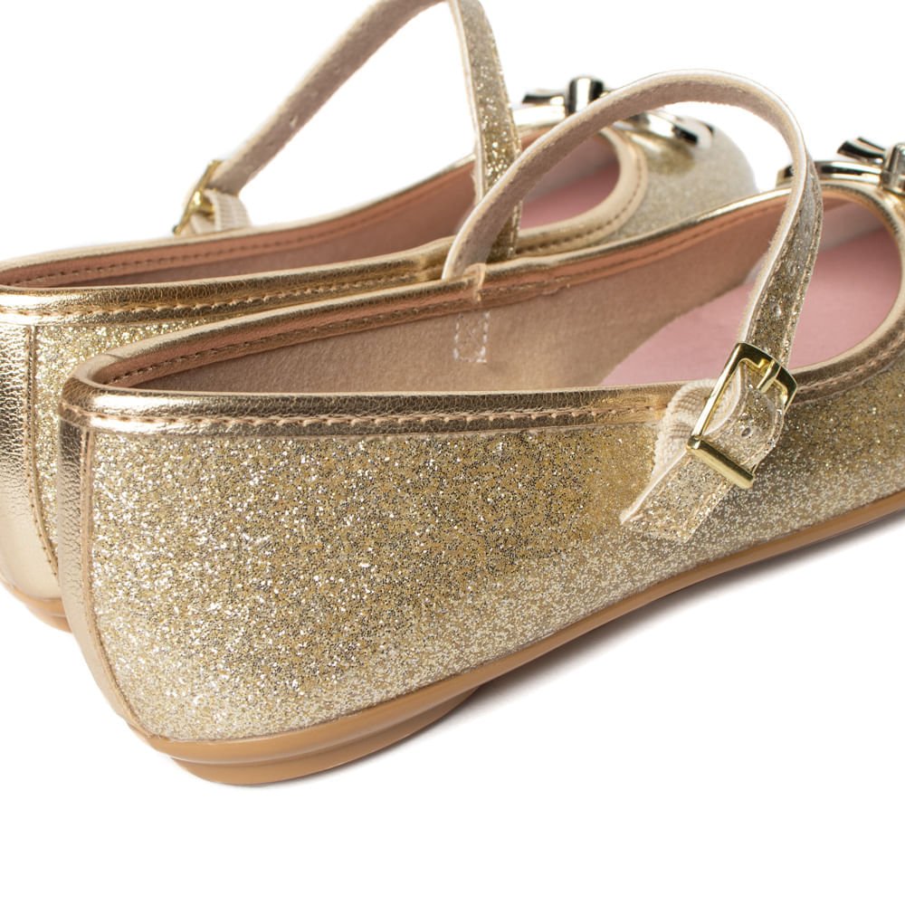 Sapatilha Infantil Molekinha Brilho Dourada Dourado 6