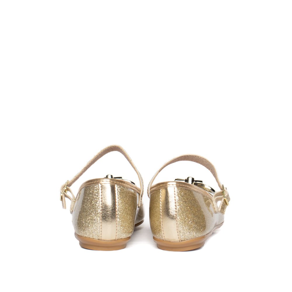 Sapatilha Infantil Molekinha Brilho Dourada Dourado 3