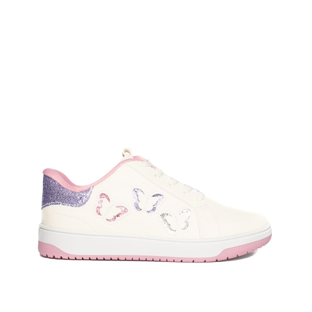 Tênis Infantil Pink Cats Napa Casual Creme/Rosa