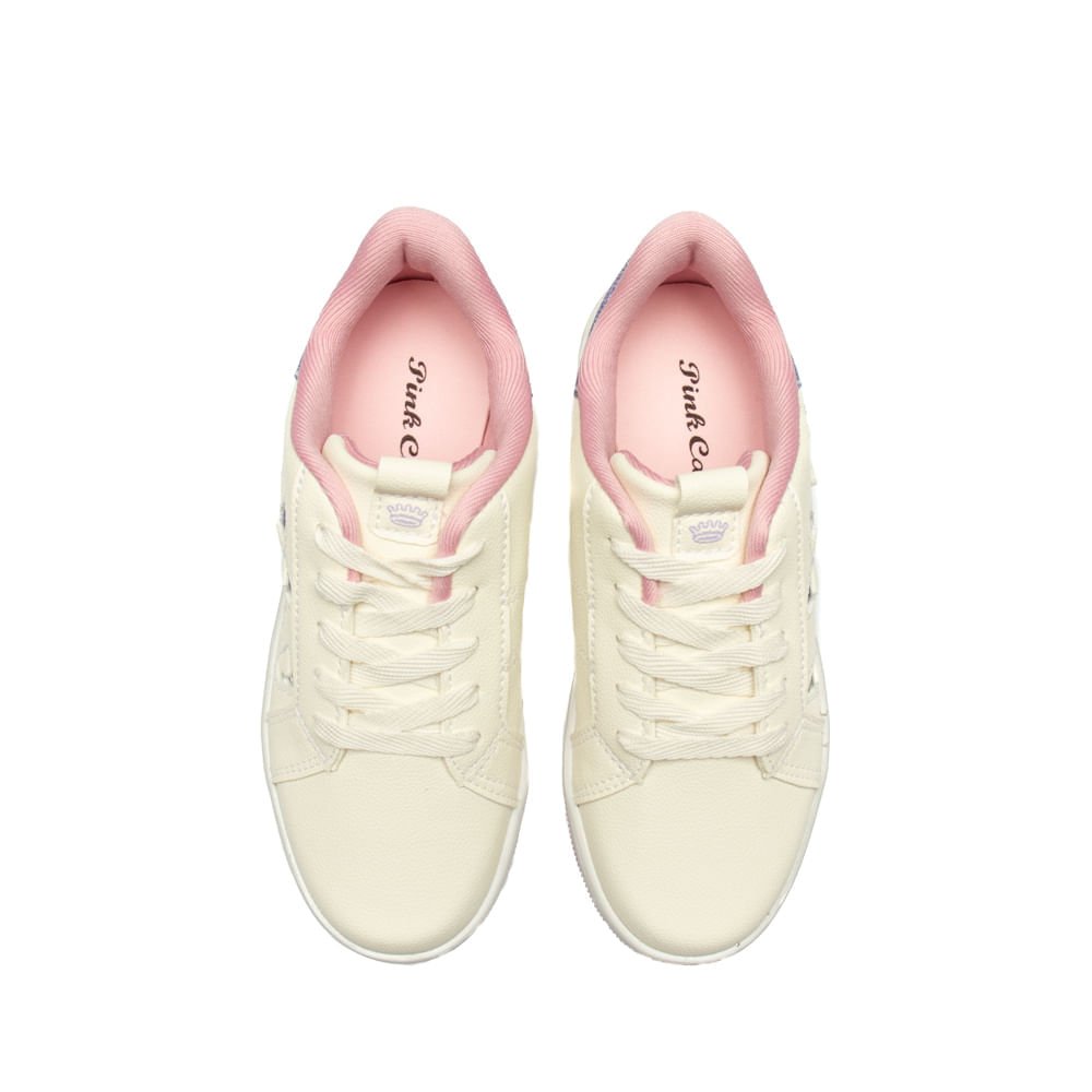 Tênis Infantil Pink Cats Napa Casual Creme/Rosa Bege 4