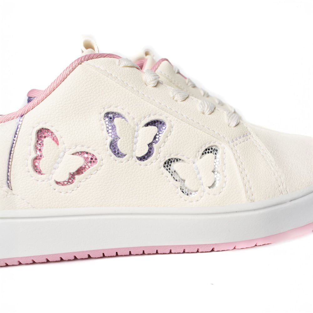 Tênis Infantil Pink Cats Napa Casual Creme/Rosa Bege 6