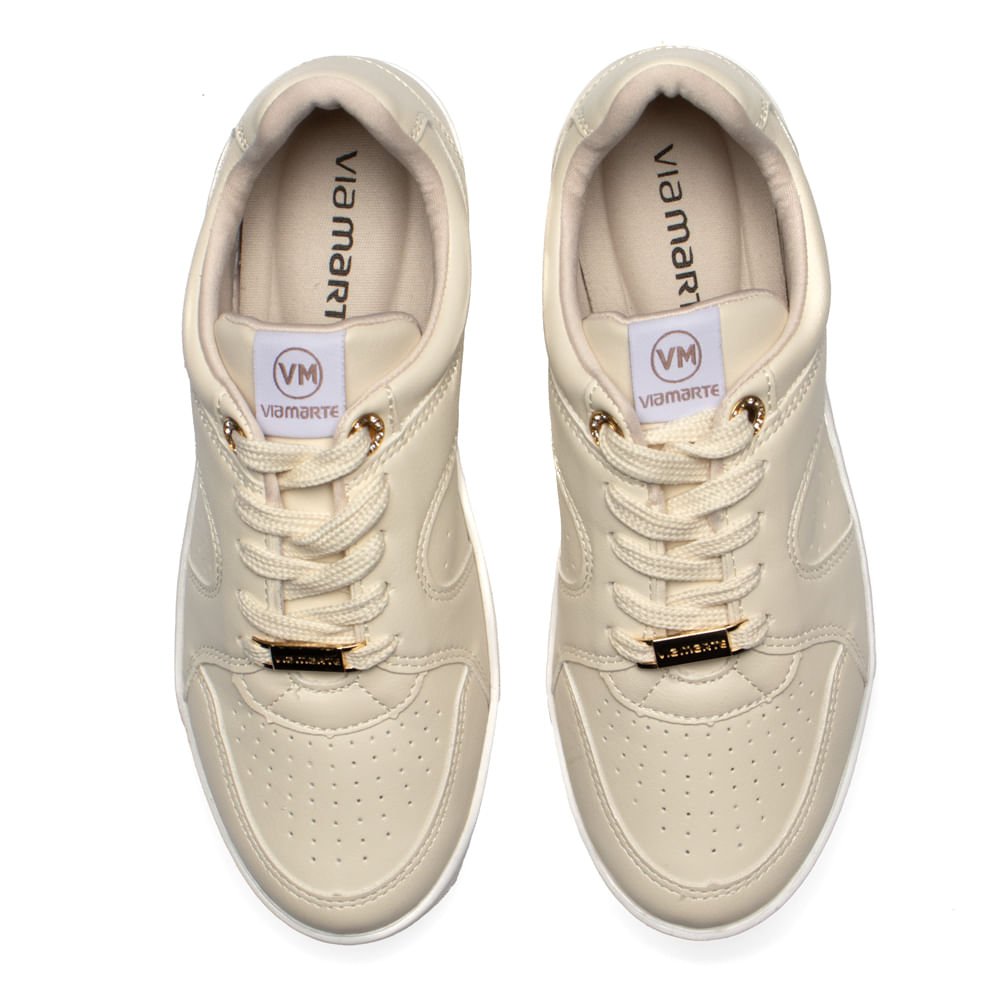 Tênis Feminino Via Marte Casual Bege Claro Bege Claro 4