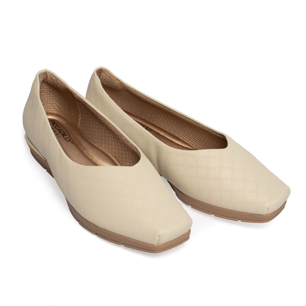 Sapato Feminino Picadilly Napa Bege Claro Bege 7