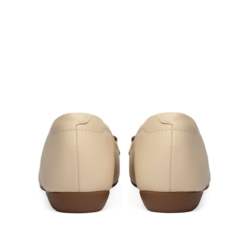 Sapatilha Feminina Modare Fivela Dourada Bege Claro Bege Claro 3