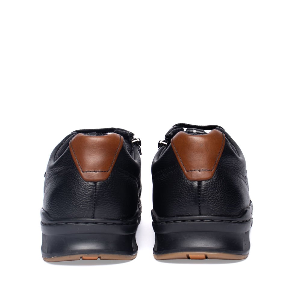 Sapatênis Masculino Pegada Couro Preto/Marrom Preto/Marrom 3